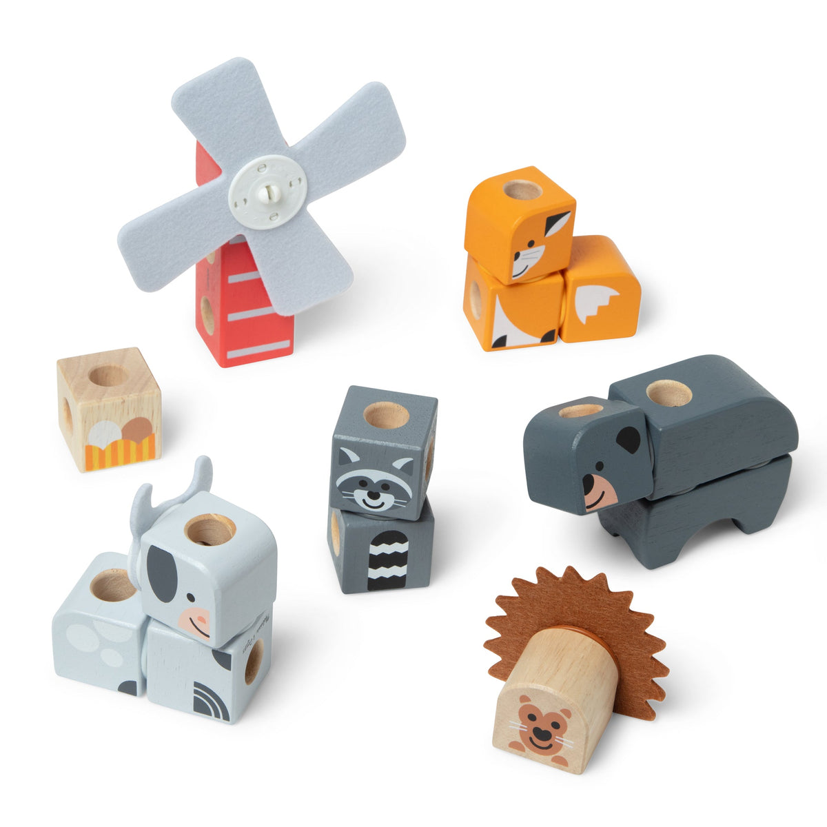 Educational Blockables Play Sets Farm Friends and Woodland Friends 2-Pack Bundle