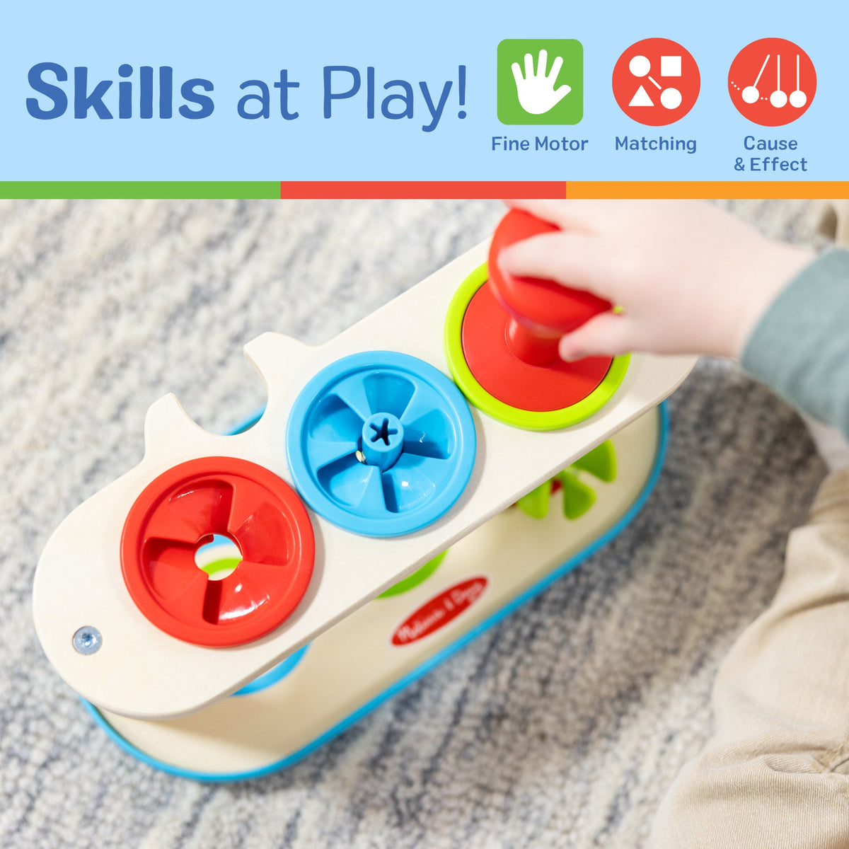 Educational Match & Push Spinning Tops