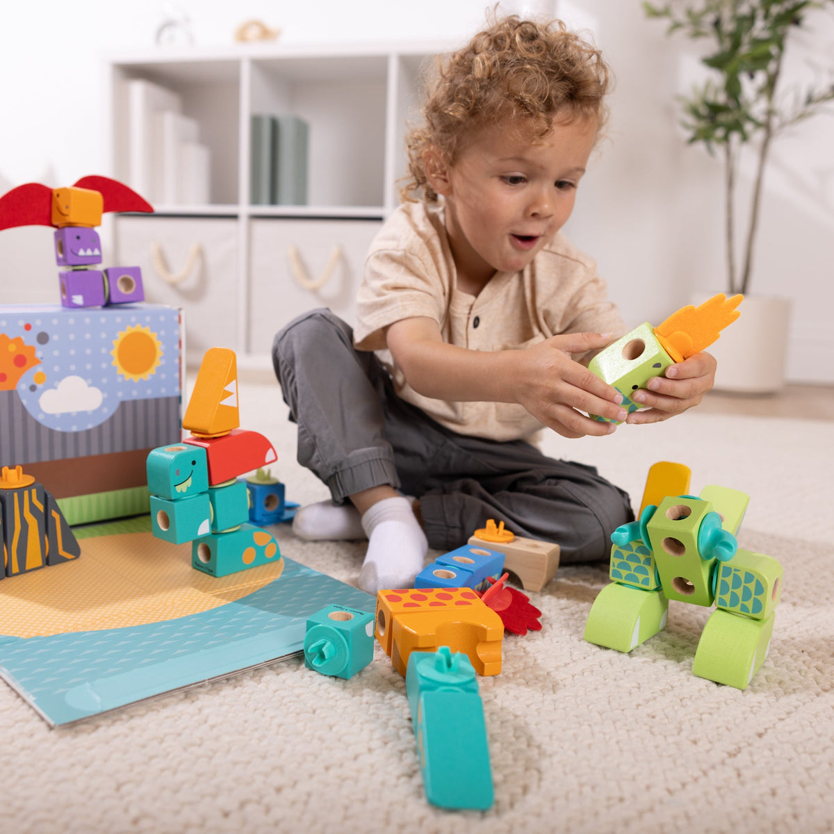 Educational Blockables Dinosaur Play Set