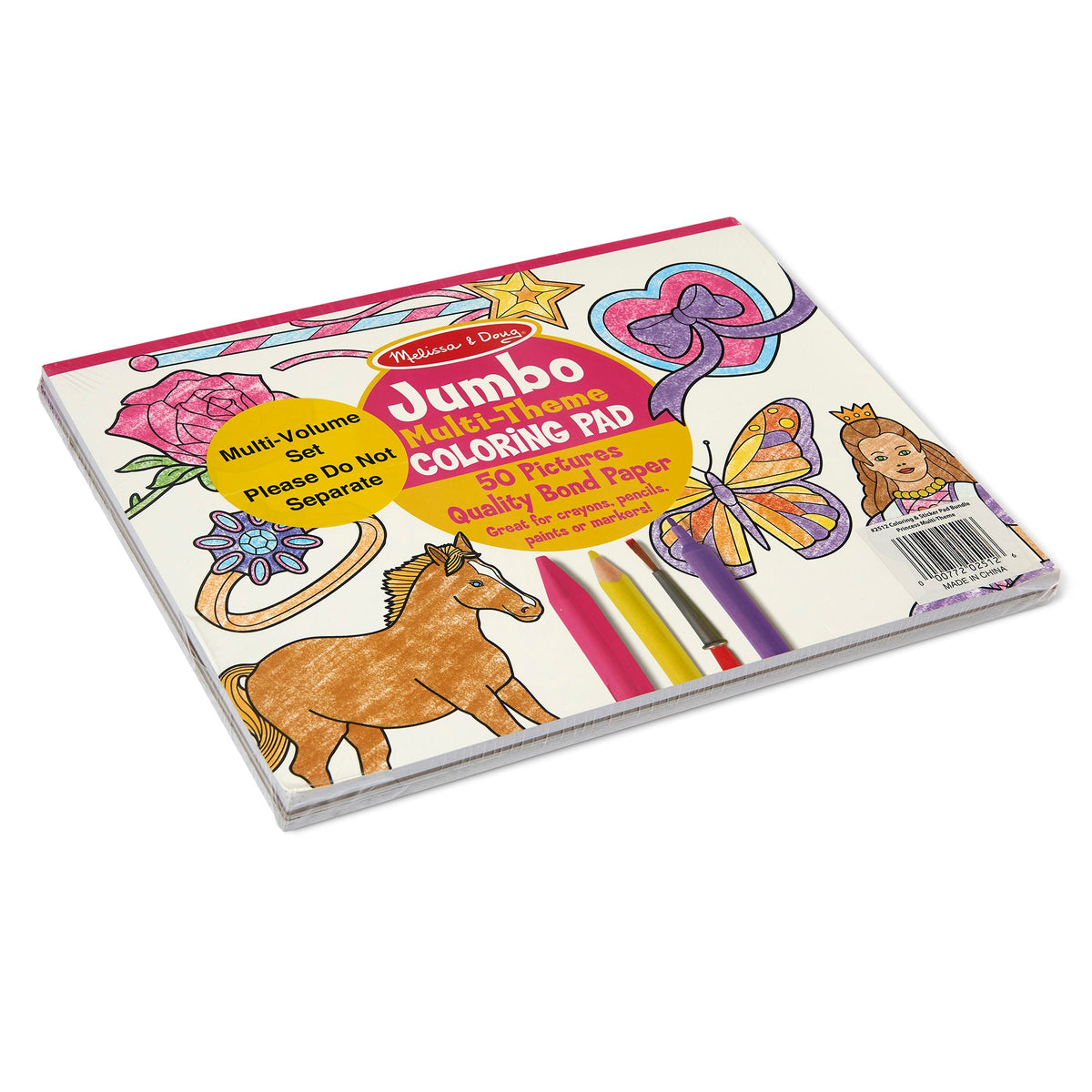 Educational Princess Fairy Animals & More Coloring and Sticker Pad Bundle