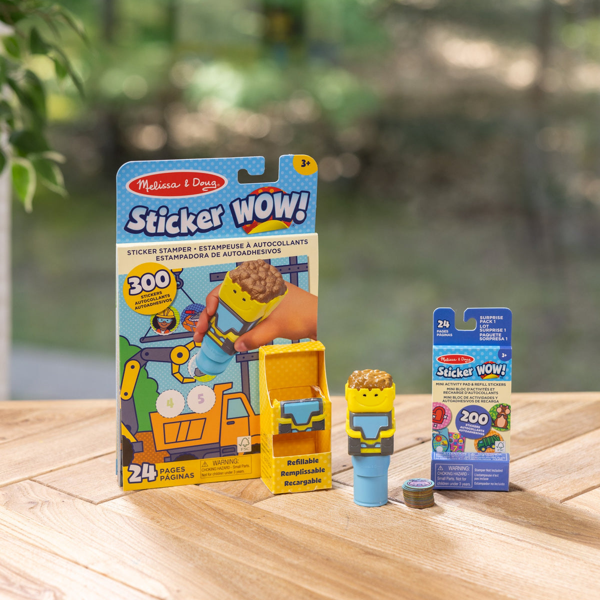 Educational Sticker WOW Bulldozer Bundle Activity Pad & Sticker Stamper Mini Activity Pad and 200 Refill Stickers
