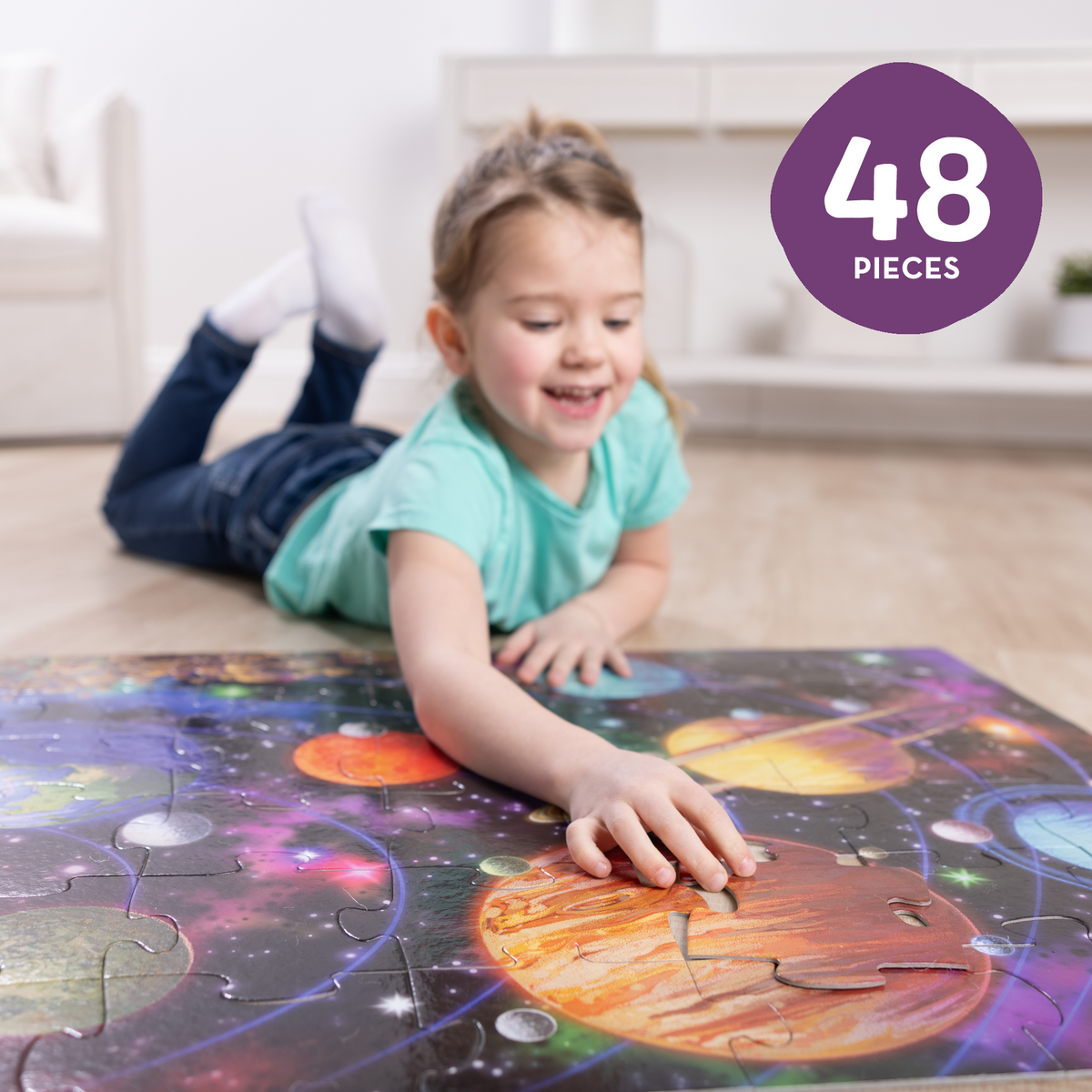 Educational Solar System Floor Puzzle - 48 Pieces