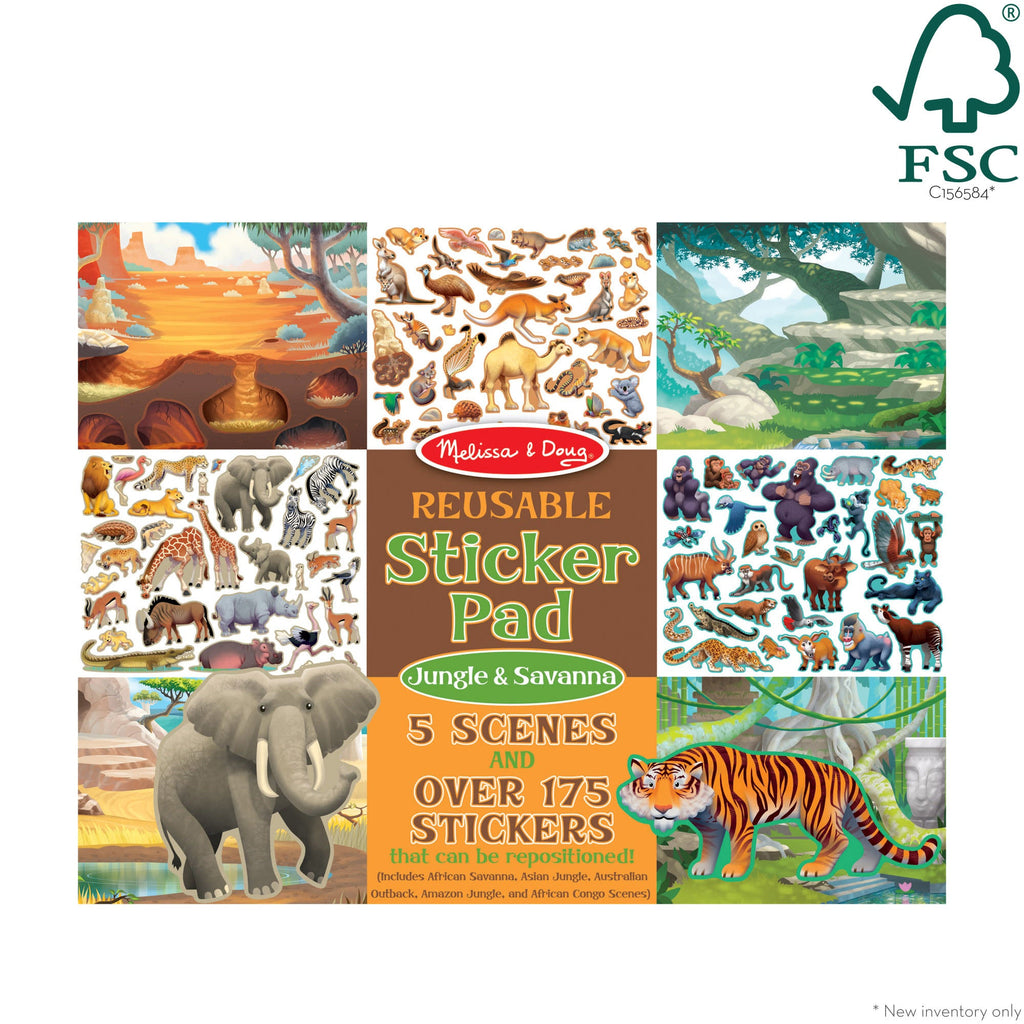 Educational Reusable Sticker Pad - Jungle and Savanna