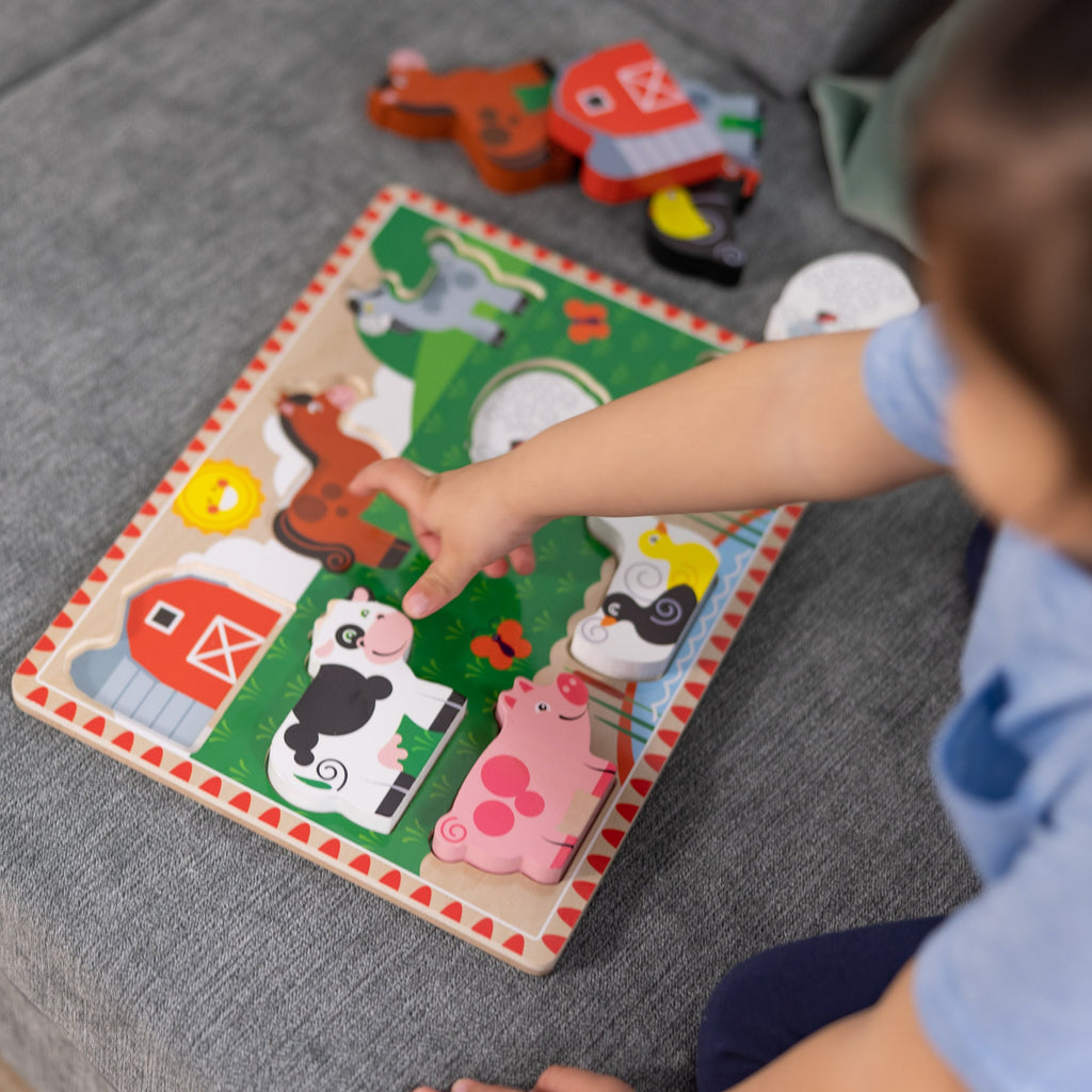 Educational Farm Animals Chunky Puzzle - 8 Pieces