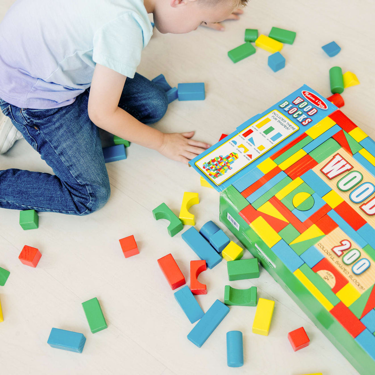 Educational 200 Piece Wood Blocks Set