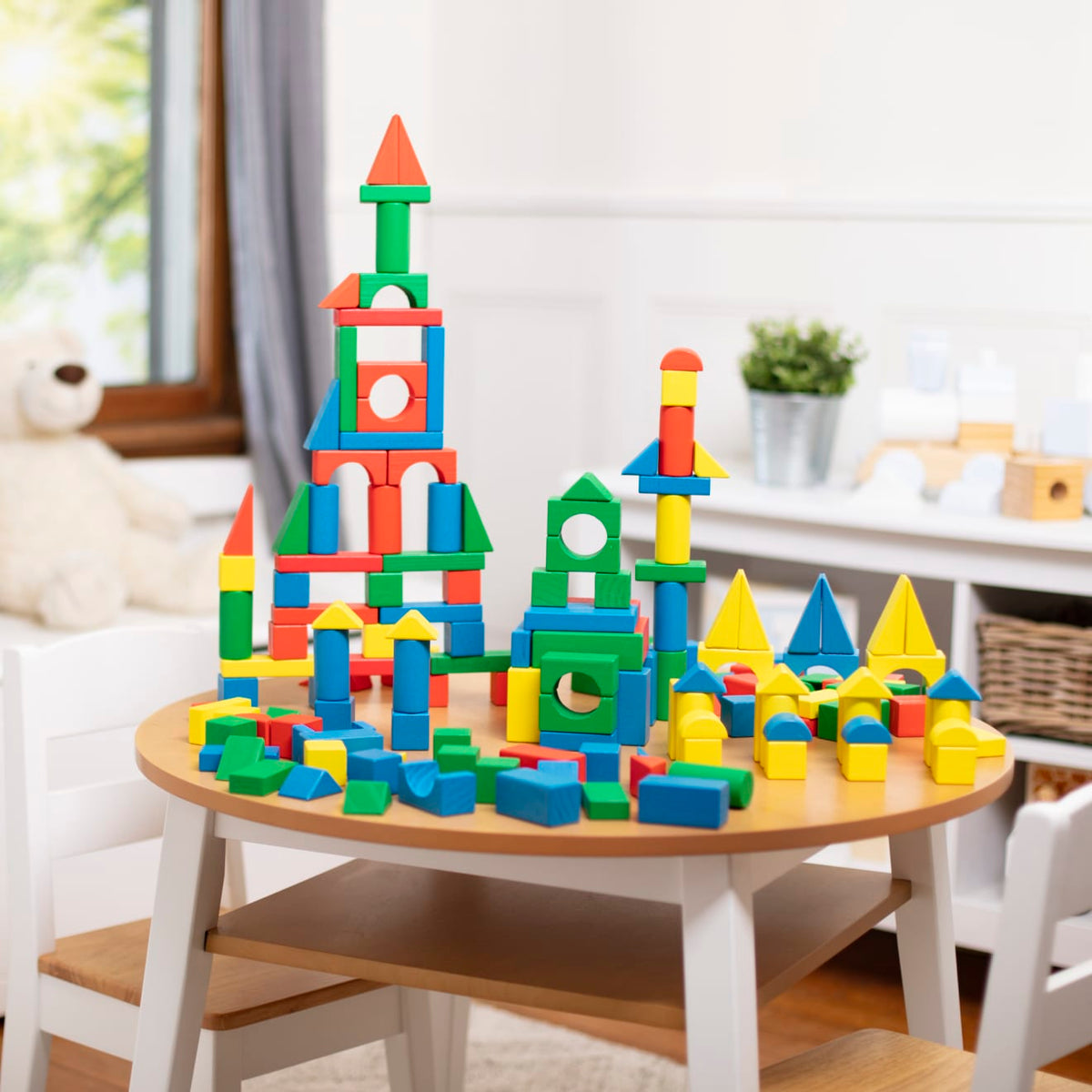 Educational 200 Piece Wood Blocks Set