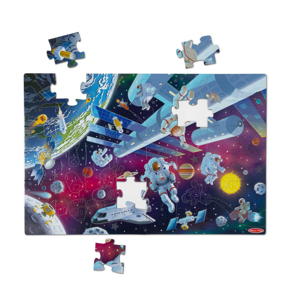 Educational Outer Space Glow-in-the-Dark Floor Puzzle 48 Pieces