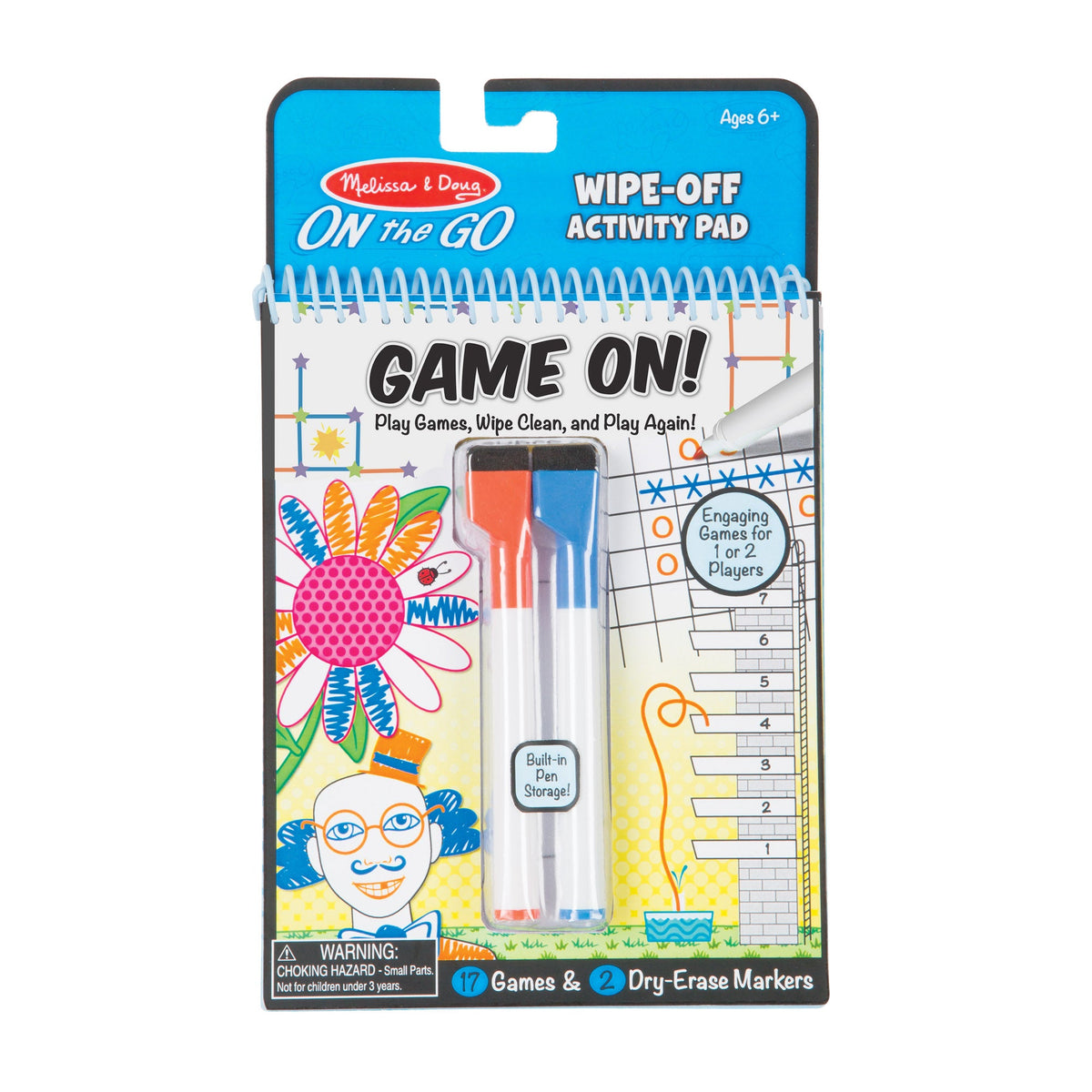 Educational Game On Wipe-Off Activity Pad - On the Go Travel Activity