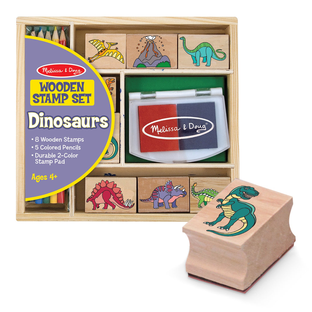 Educational Wooden Stamp Set - Dinosaurs