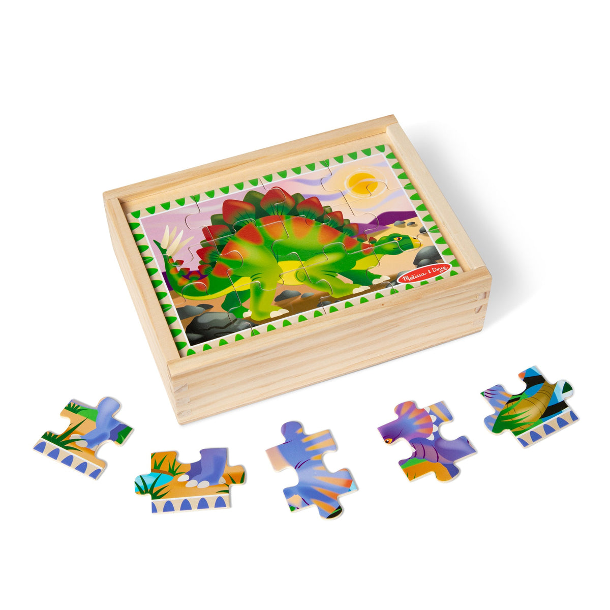 Educational Wooden Jigsaw Puzzles in a Box - Dinosaurs