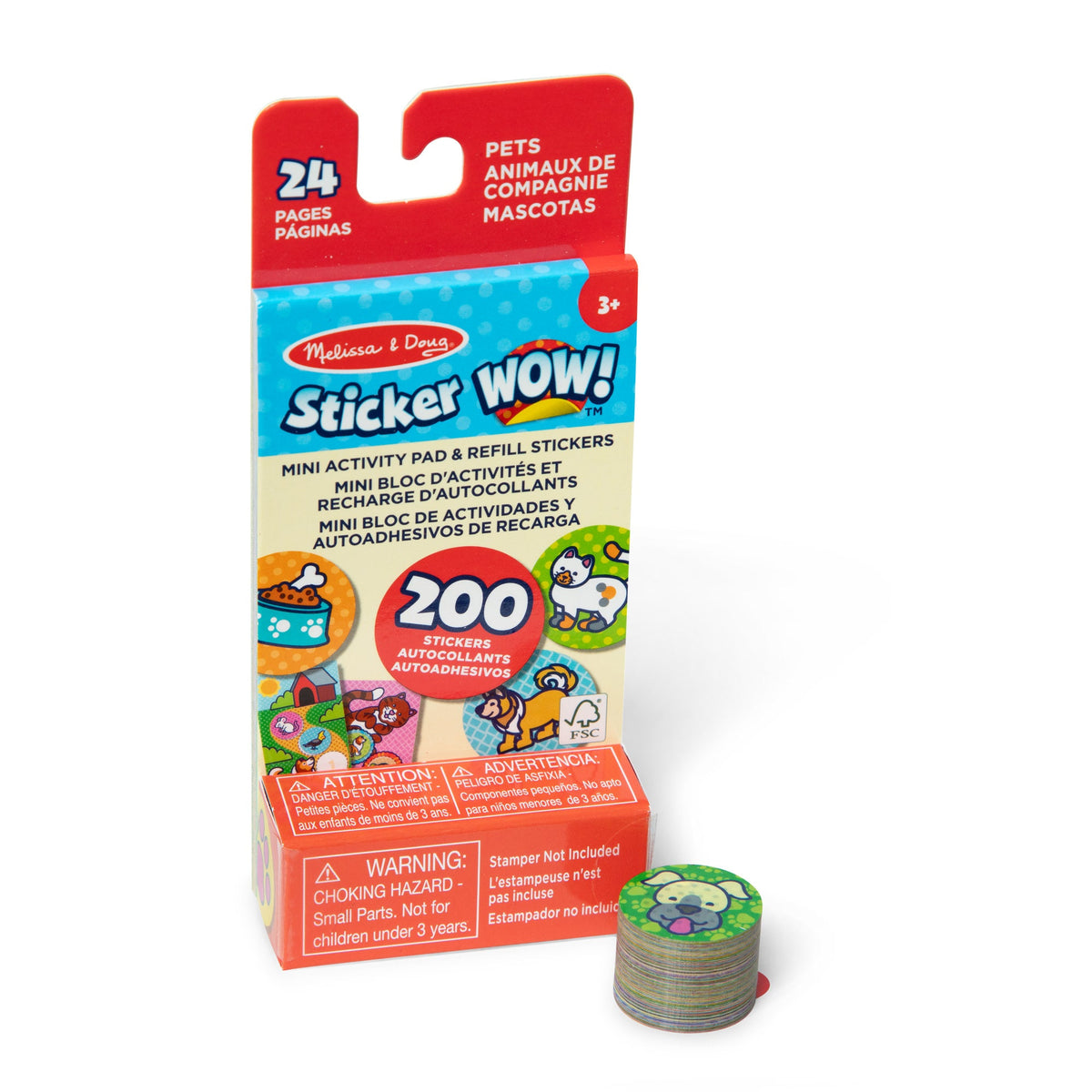 Educational Sticker WOW Mini Activity Pad & Refill Stickers - Pets 200 Stickers Stamper Not Included