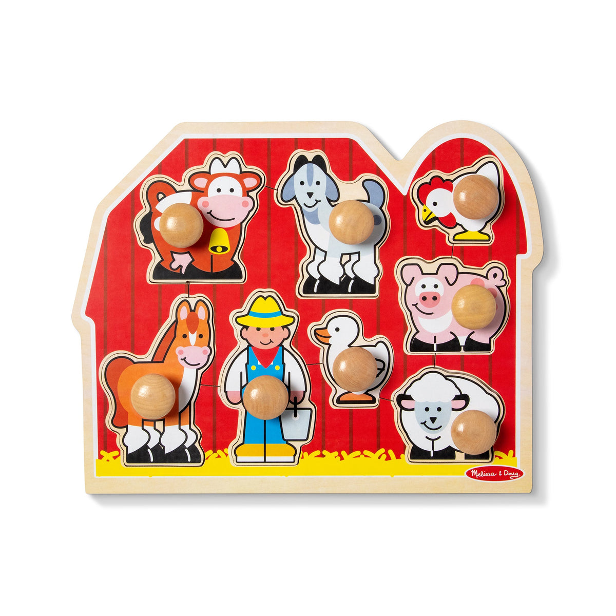 Educational Farm Friends Jumbo Peg Puzzle - 8 Pieces