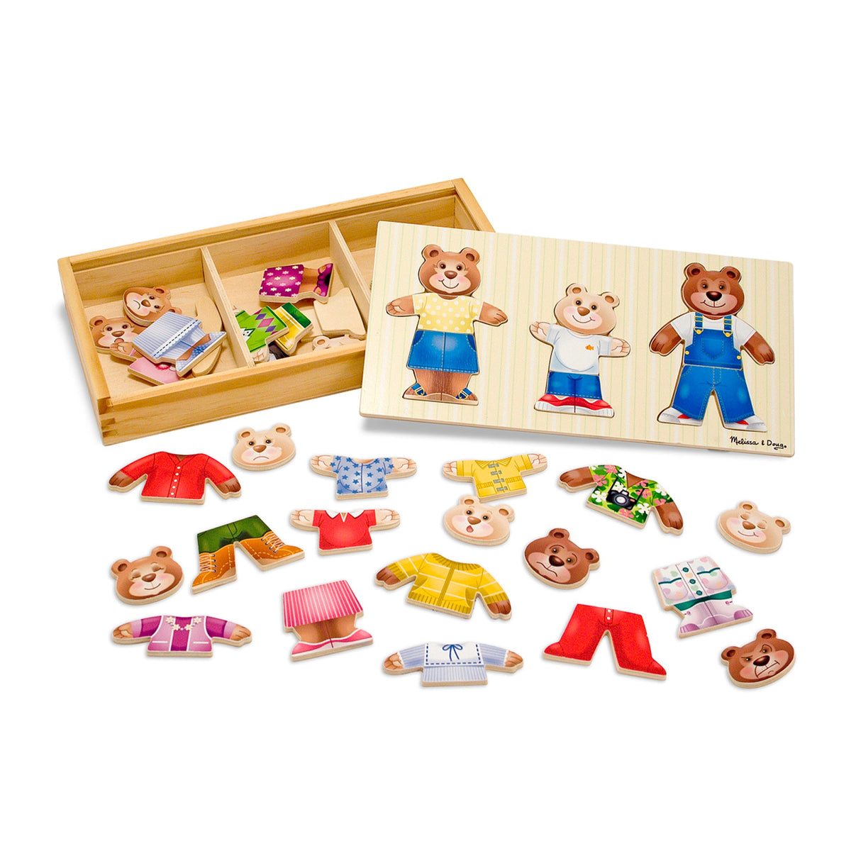Educational Bear Family Dress-Up Puzzle - 45 Pieces
