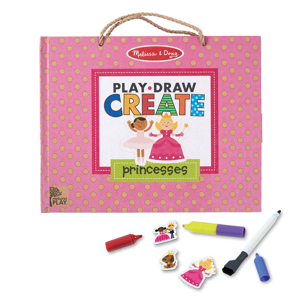 Educational Natural Play Play Draw Create Reusable Drawing & Magnet Kit Princesses