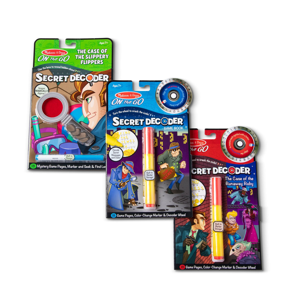 Educational On the Go Secret Decoder Activity Books 3-Pack Slippery Flippers Runaway Ruby Game Book