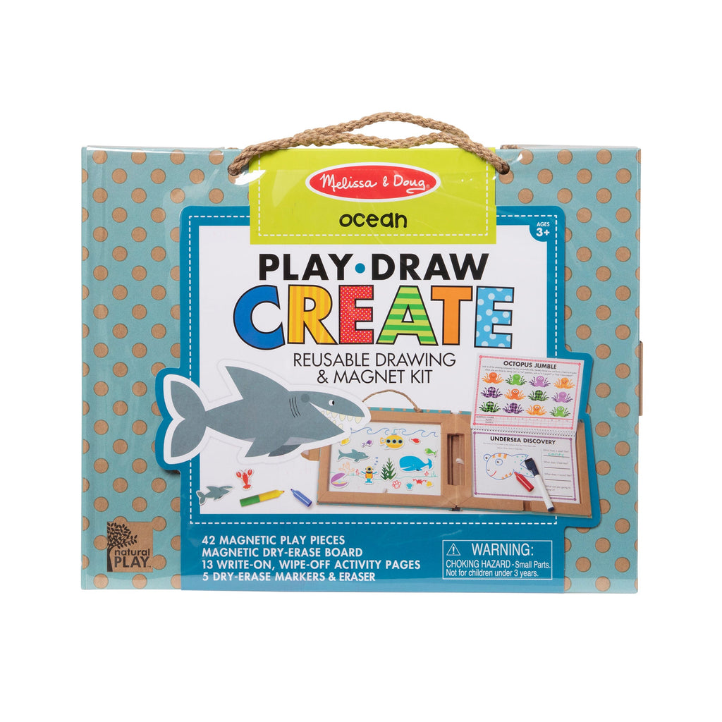 Educational Natural Play Play Draw Create Reusable Drawing & Magnet Kit Ocean