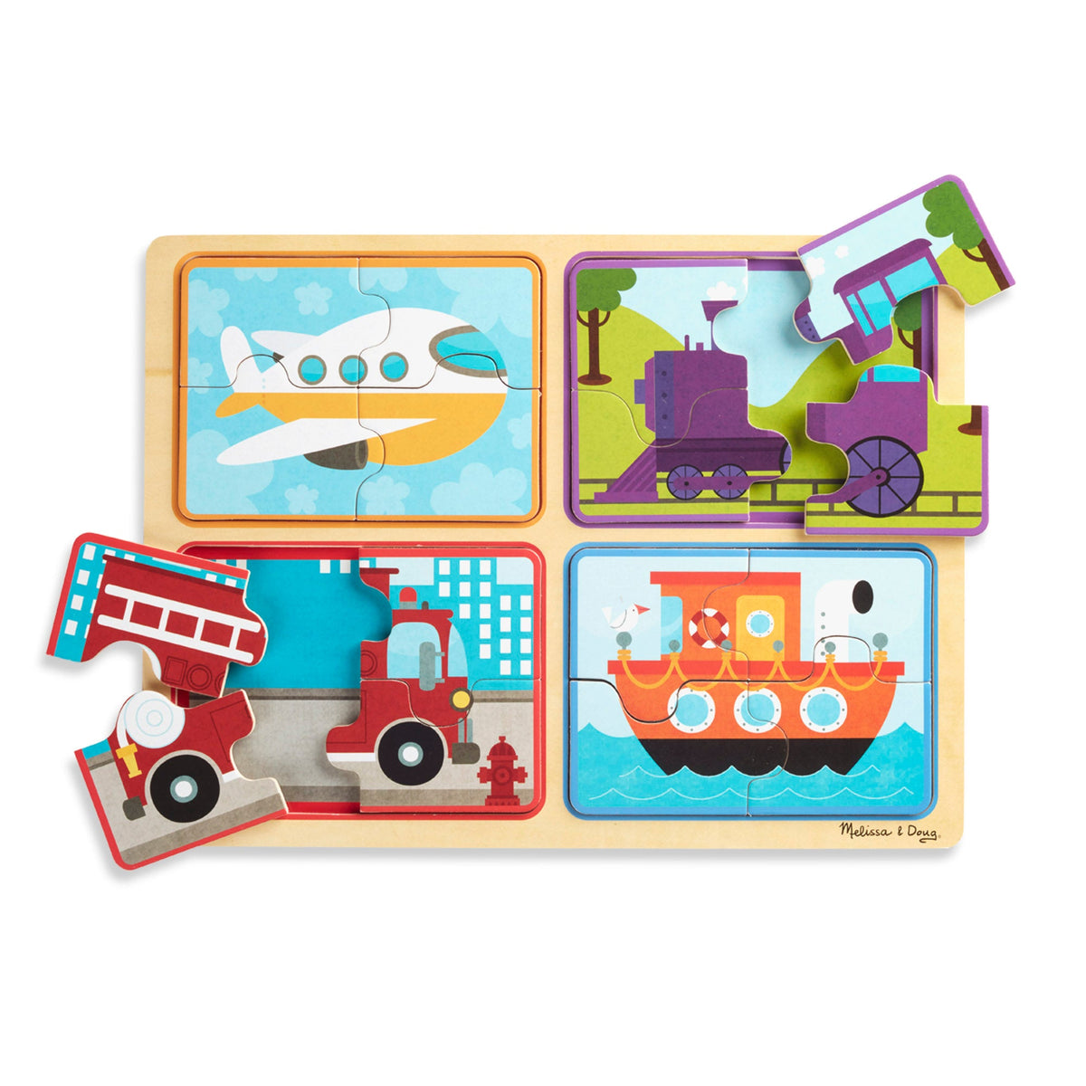 Educational Natural Play Wooden Puzzle Ready Set Go