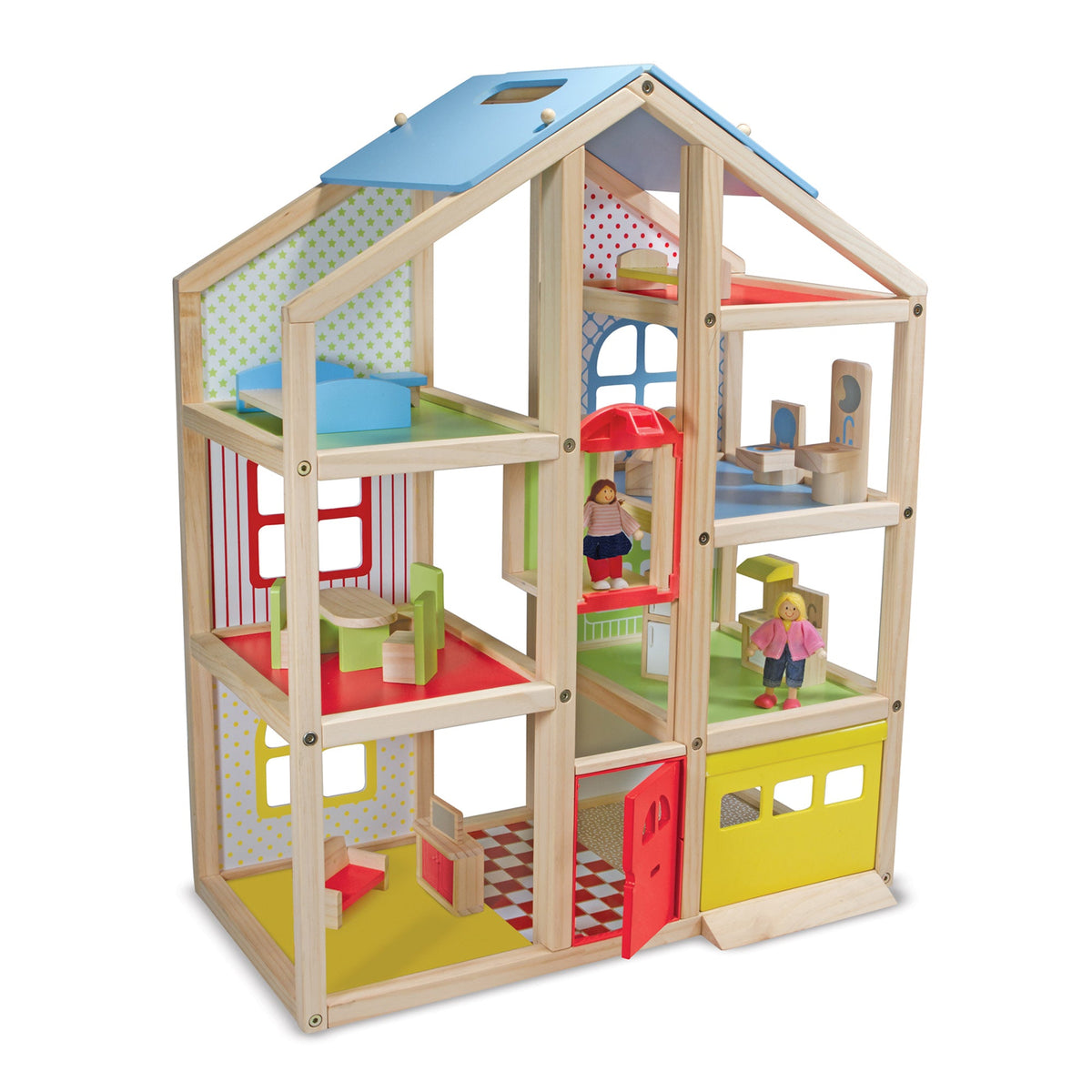 Educational Wooden Hi-Rise Dollhouse