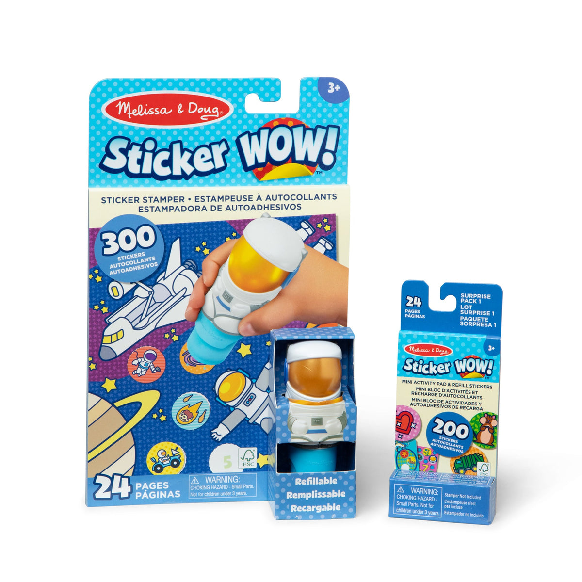 Educational Sticker WOW Astronaut Bundle Activity Pad & Sticker Stamper Mini Activity Pad and 200 Refill Stickers