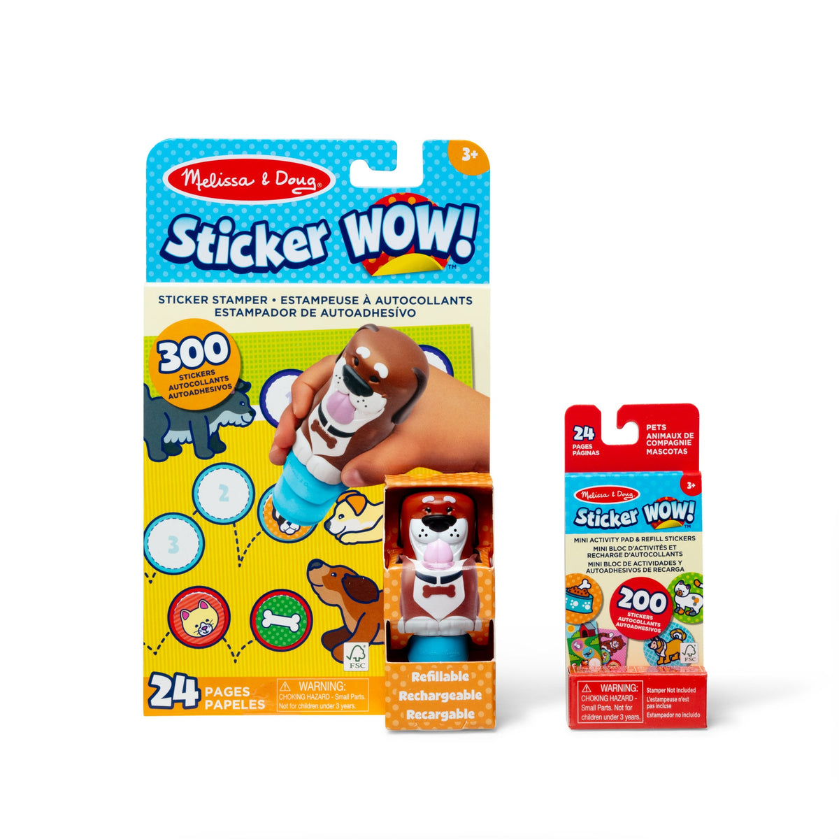 Educational Sticker WOW Dog Bundle Activity Pad & Sticker Stamper Mini Activity Pad and 200 Refill Stickers