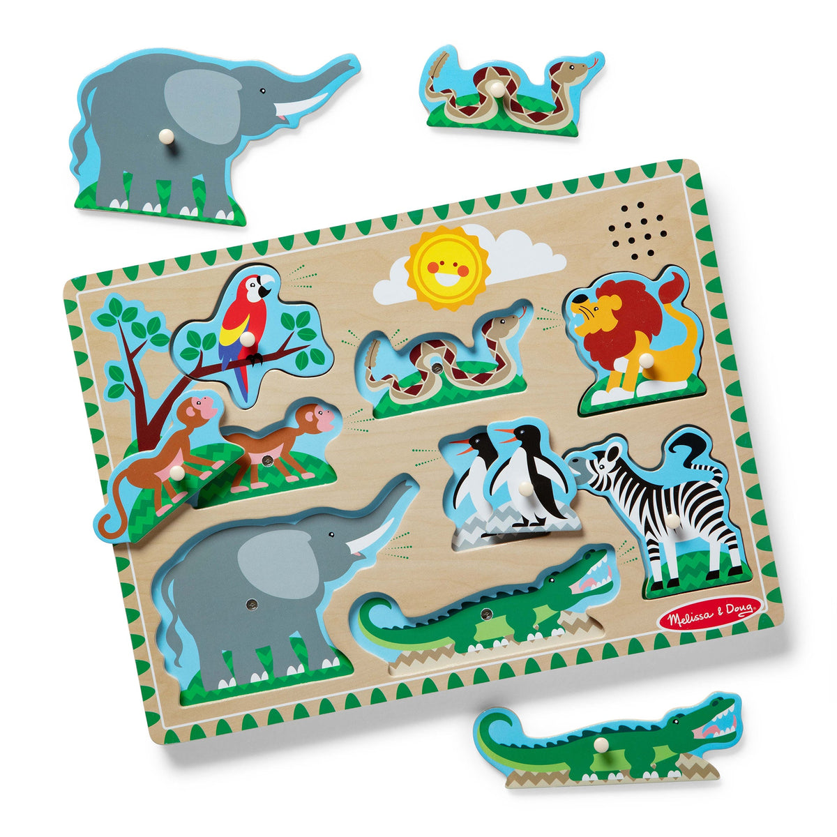 Educational Zoo Animals Sound Puzzle - 8 Pieces