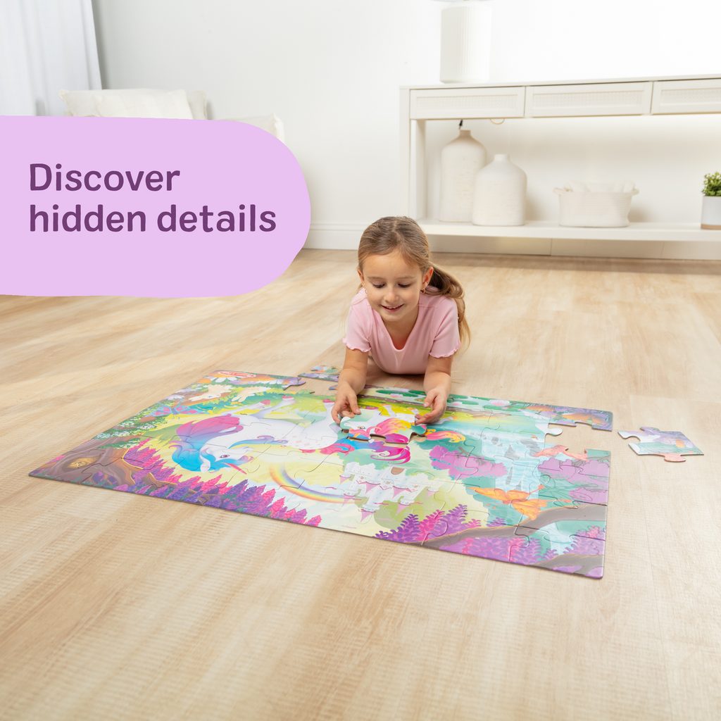 Educational Glow-in-the-Dark Unicorn Floor Puzzle - 48 Pieces