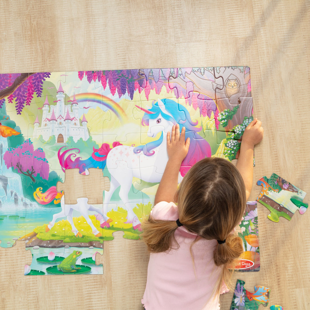 Educational Glow-in-the-Dark Unicorn Floor Puzzle - 48 Pieces