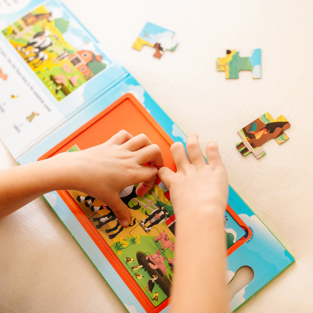 Educational Take-Along Magnetic Jigsaw Puzzles On the Farm