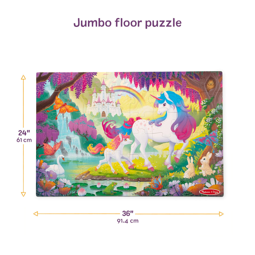 Educational Glow-in-the-Dark Unicorn Floor Puzzle - 48 Pieces