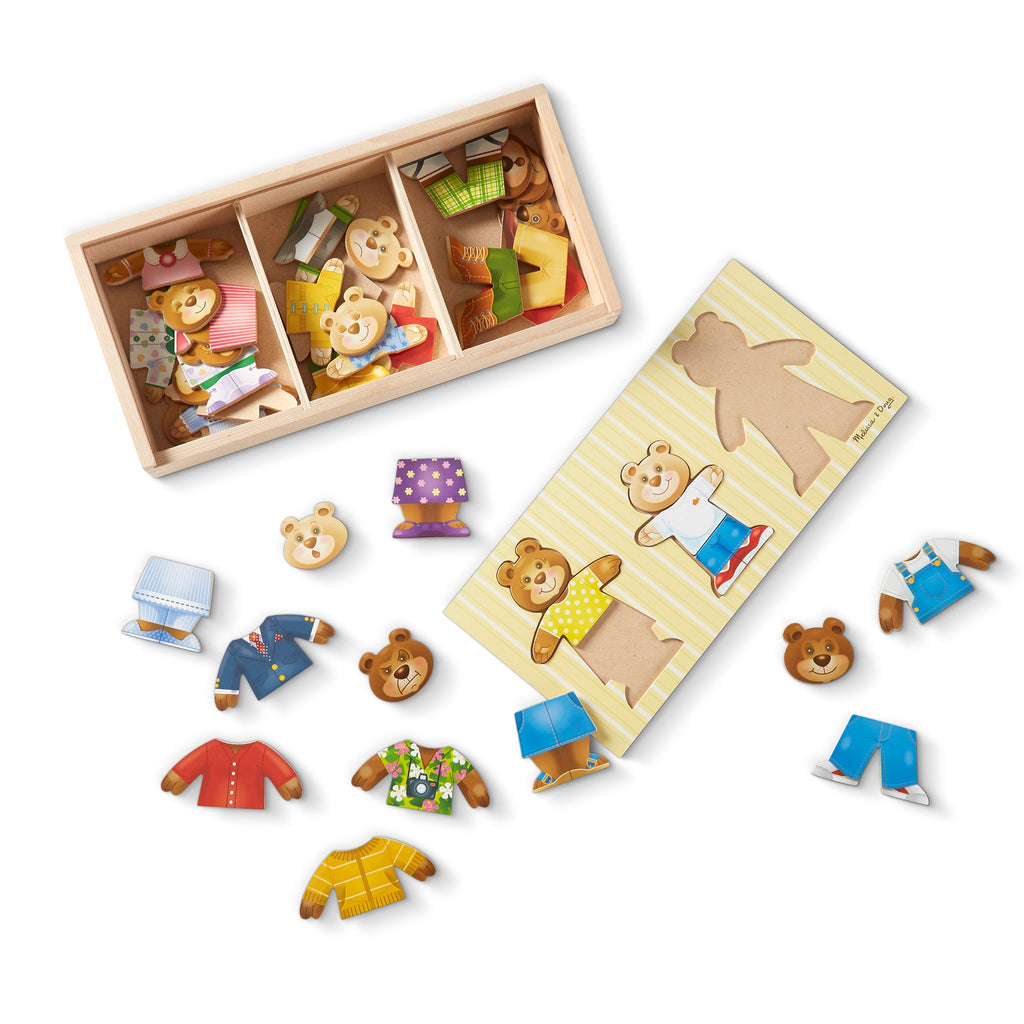 Educational Bear Family Dress-Up Puzzle - 45 Pieces