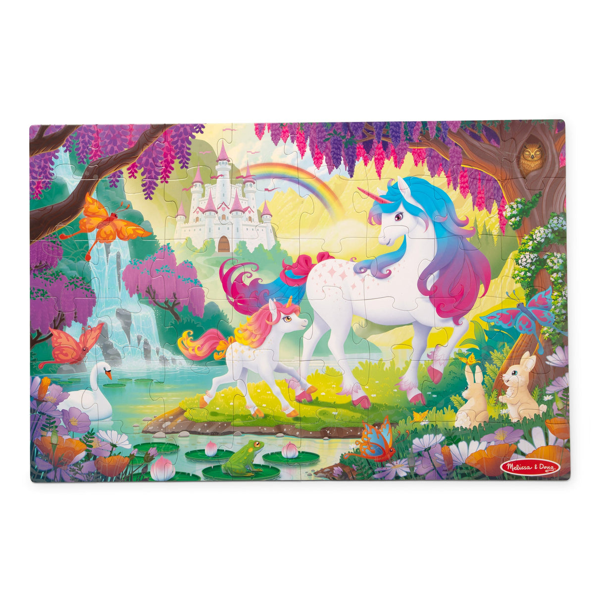 Educational Glow-in-the-Dark Unicorn Floor Puzzle - 48 Pieces