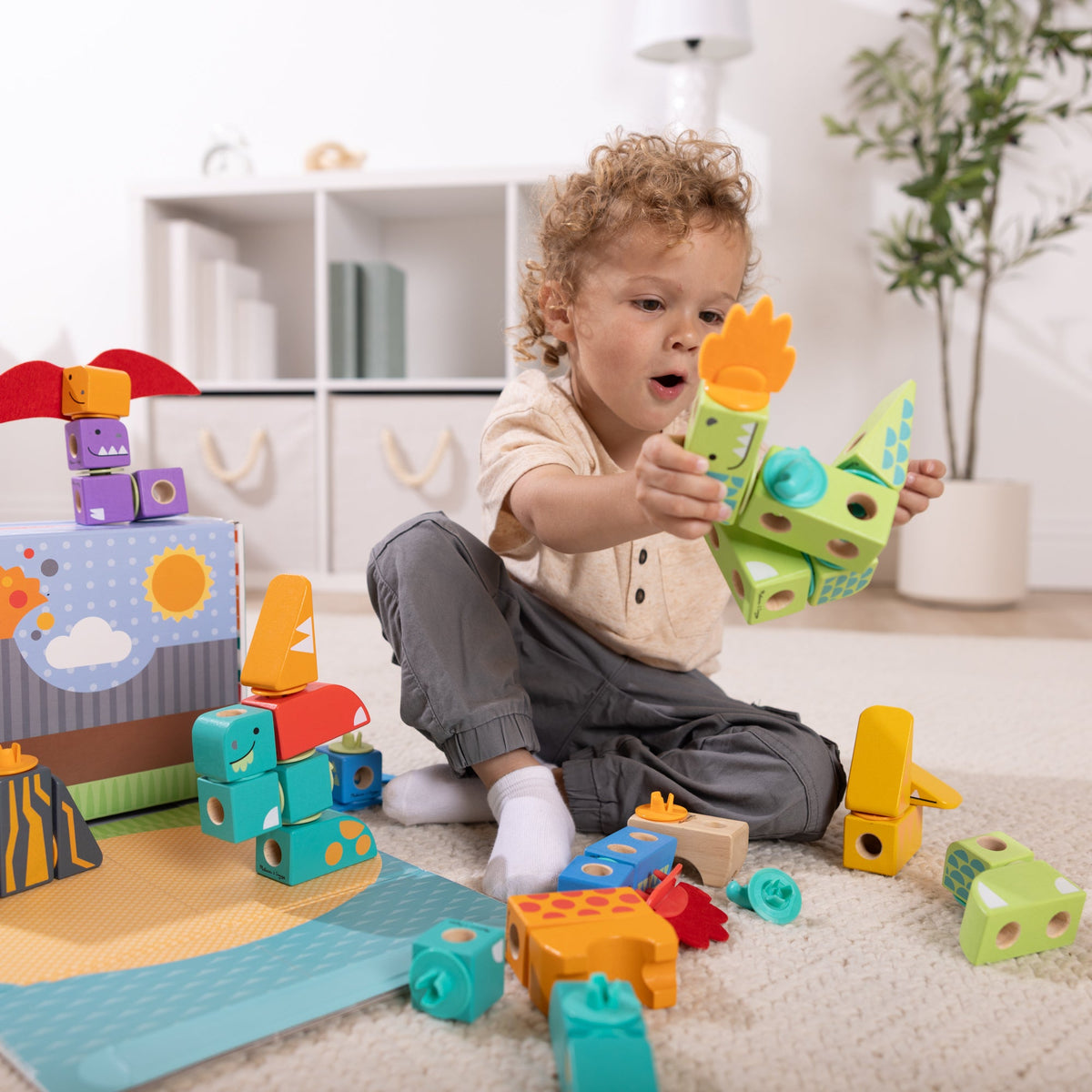 Educational Blockables Dinosaur Play Set