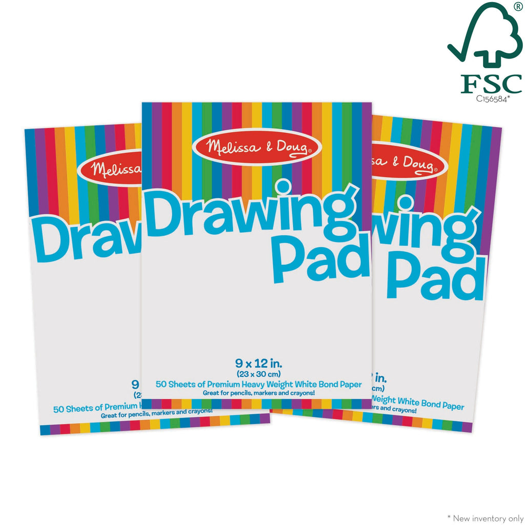 Educational Drawing Paper Pad 50 Sheets 9 x 12 Inches 3-Pack