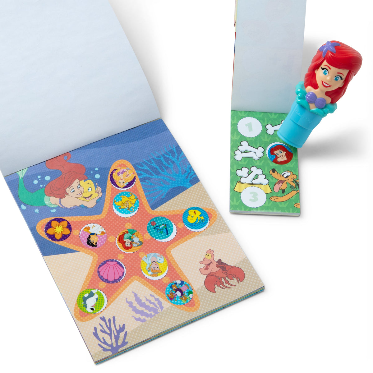 Educational Sticker WOW Disney Ariel Bundle Activity Pad & Sticker Stamper Mini Activity Pad and 200 Refill Stickers