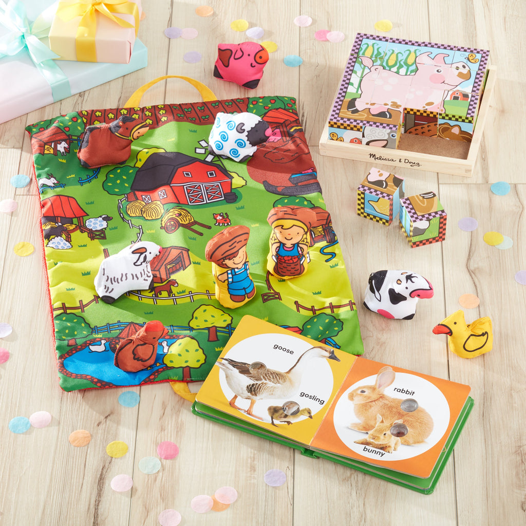 Educational Poke-a-Dot Farm Animal Families Board Book