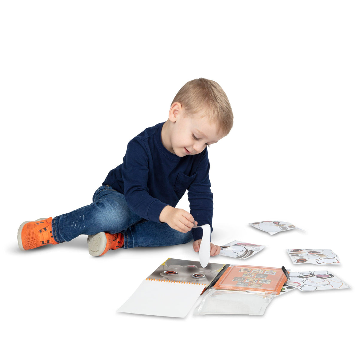 Educational Make-a-Face Safari Reusable Sticker Pad On the Go Travel Activity