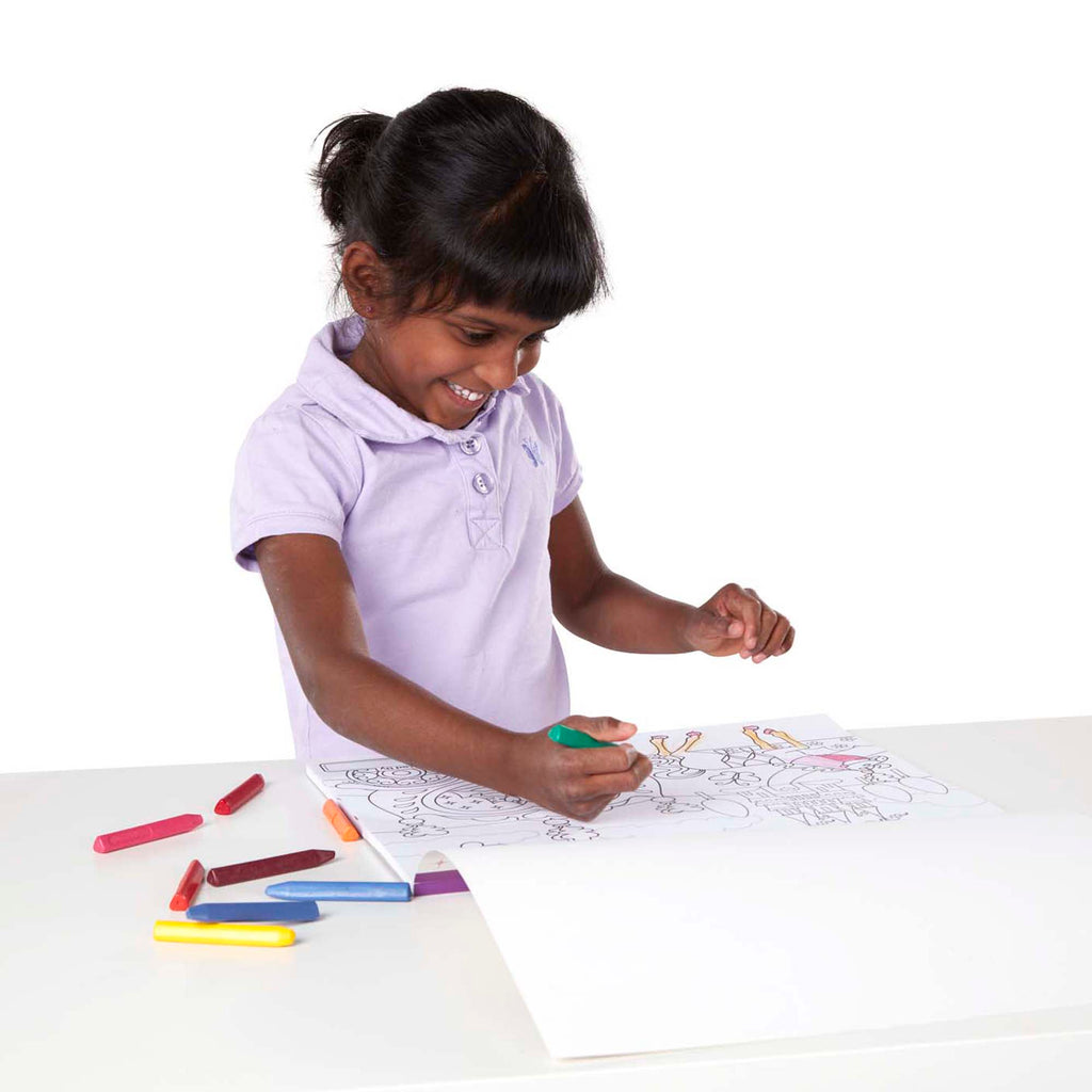 Educational Jumbo 50-Page Kids Coloring Pad - Horses Hearts Flowers and More