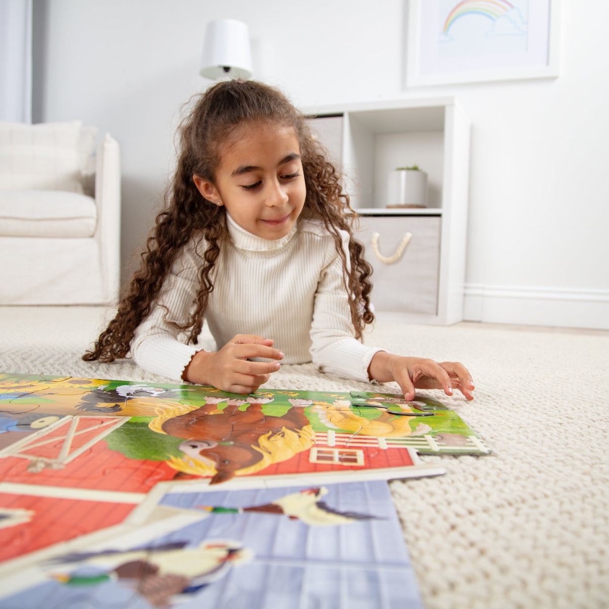 Educational Busy Barn Shaped Floor Puzzle - 32 Pieces