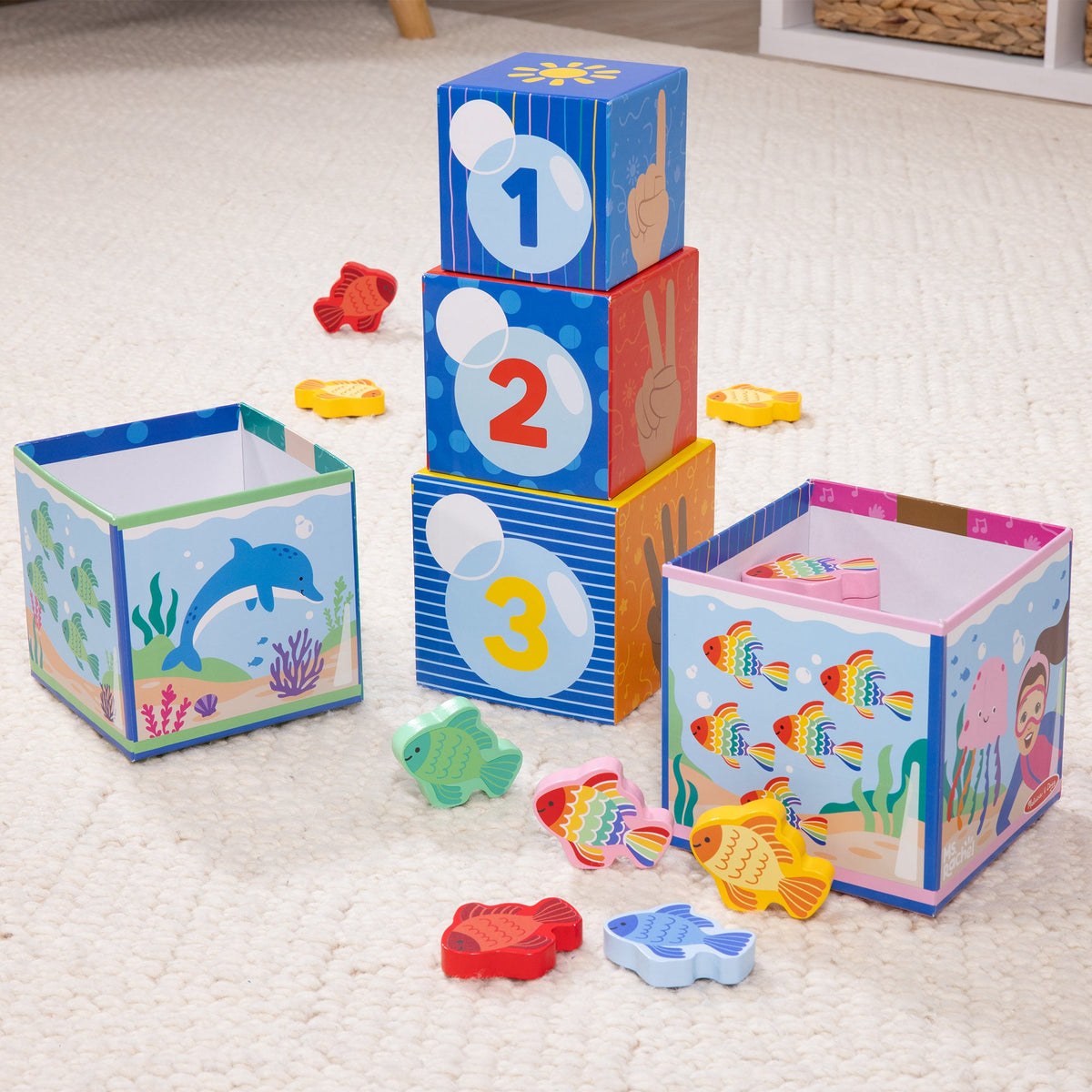 Educational Ms. Rachel Sort & Count Nesting Blocks