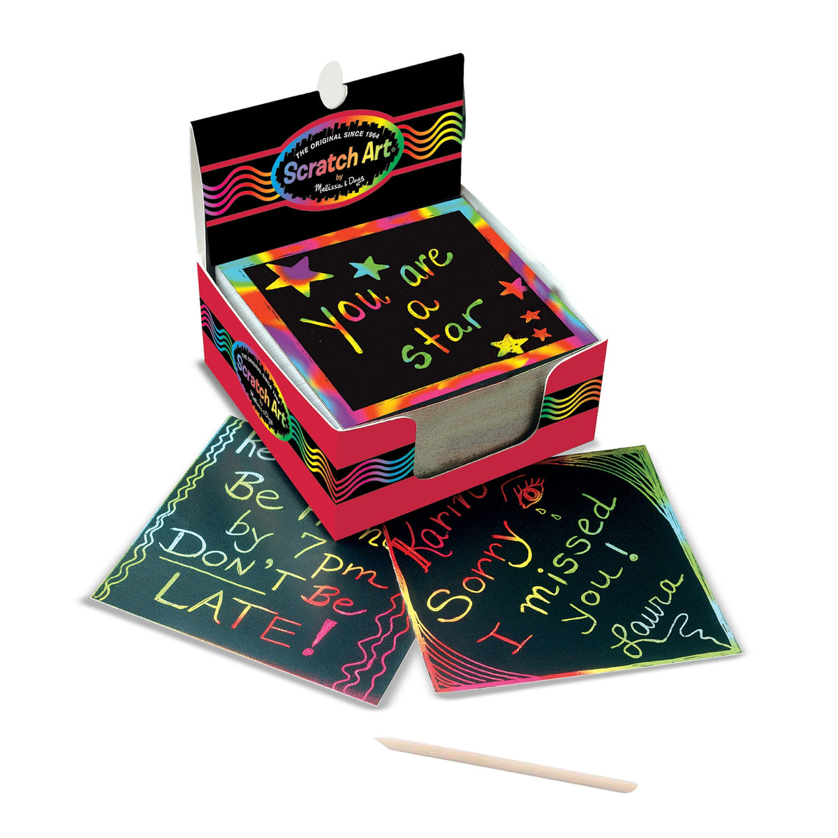 Educational Scratch Art Rainbow Mini Notes _Box of 125