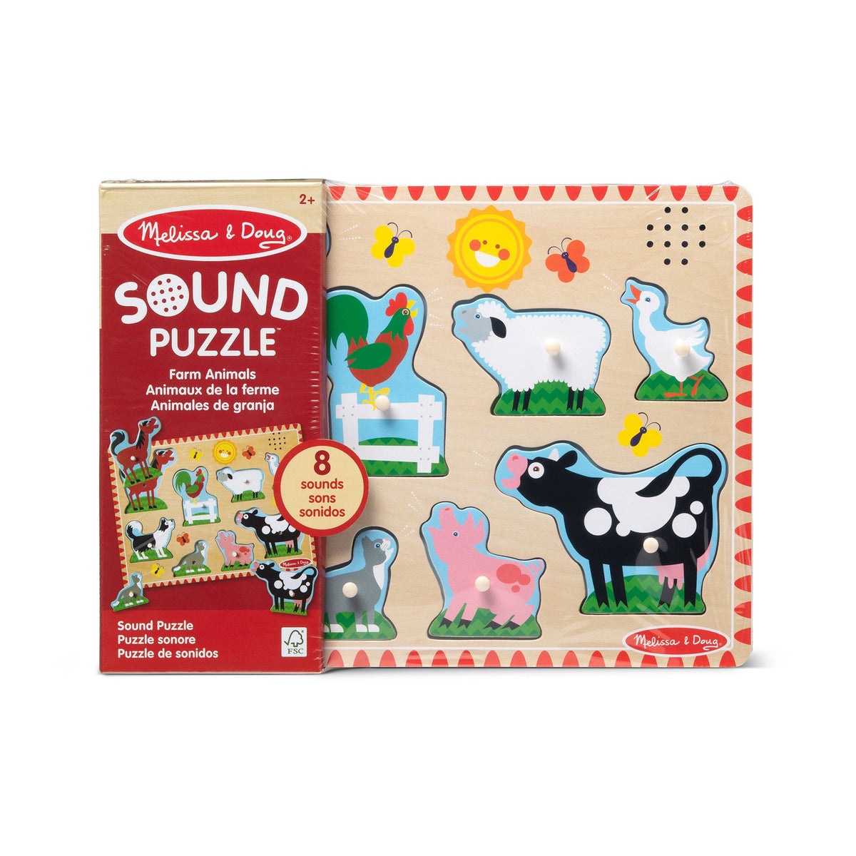 Educational Farm Animals Sound Puzzle - 8 Pieces