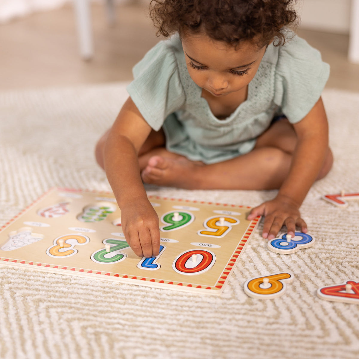 Educational Lift & See Numbers Peg Puzzle - 10 Pieces