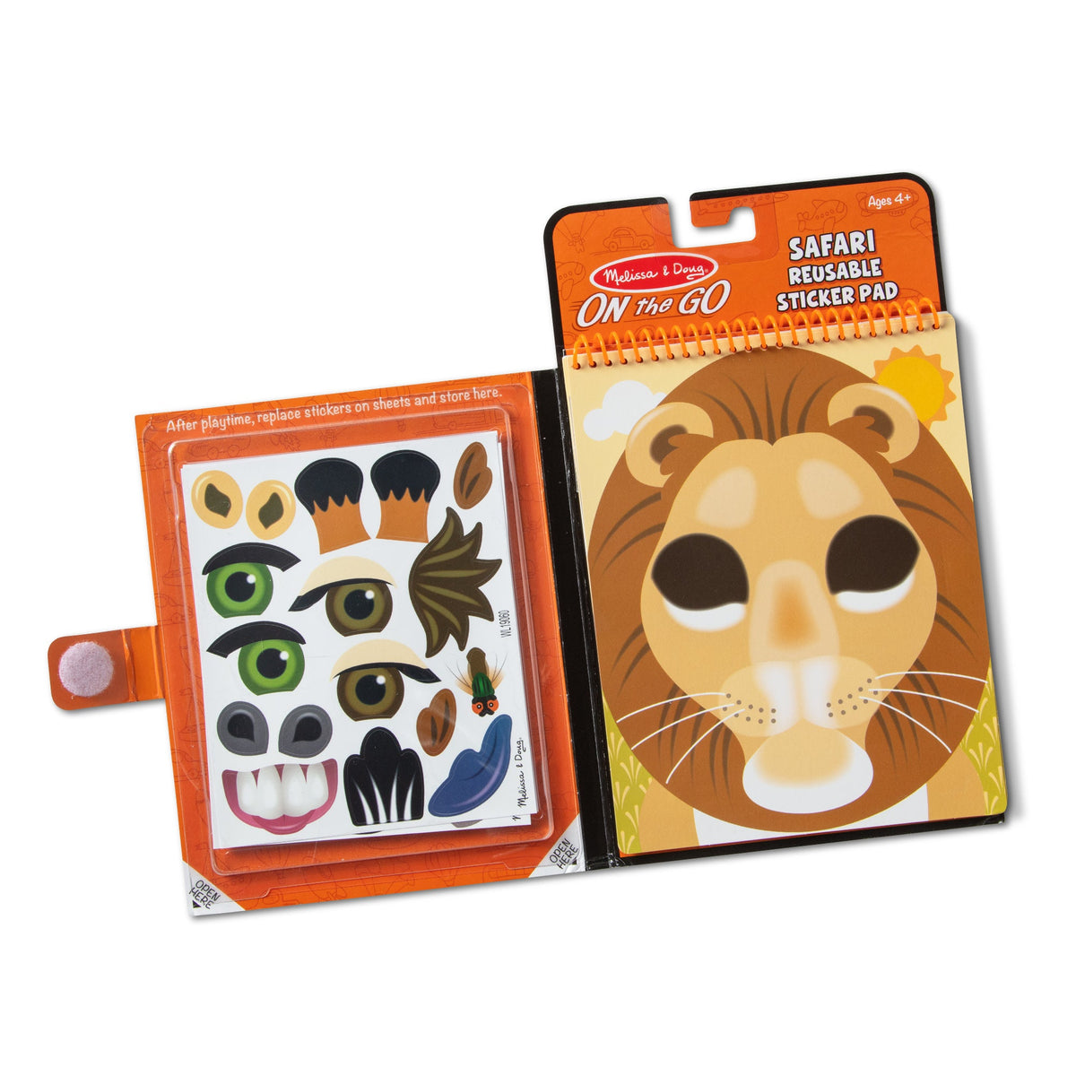 Educational Make-a-Face Safari Reusable Sticker Pad On the Go Travel Activity