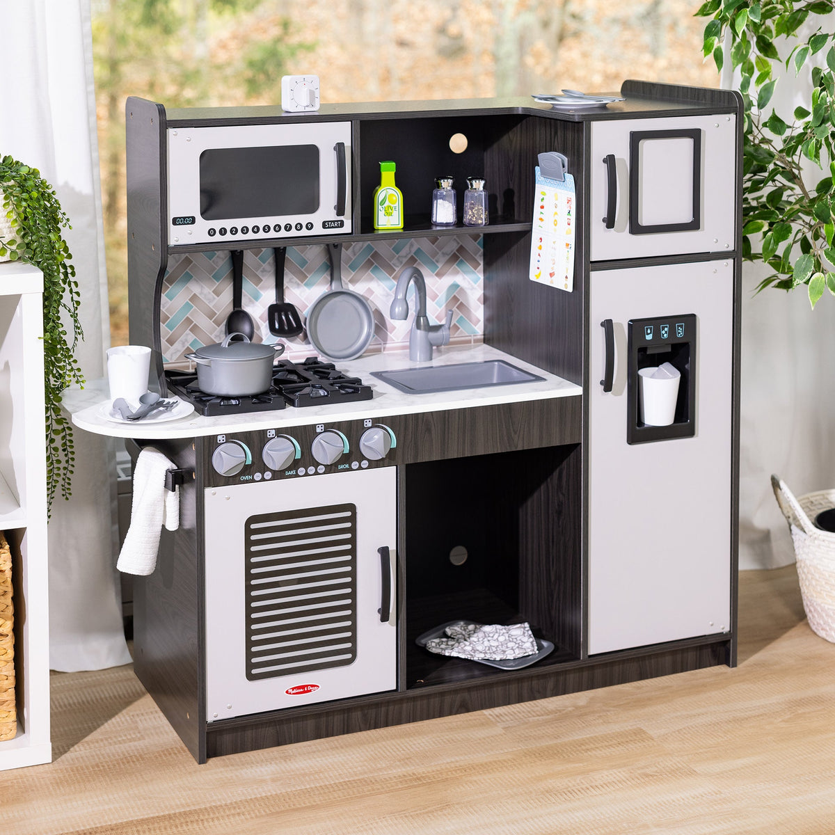 Educational Wooden Chefs Kitchen - Charcoal