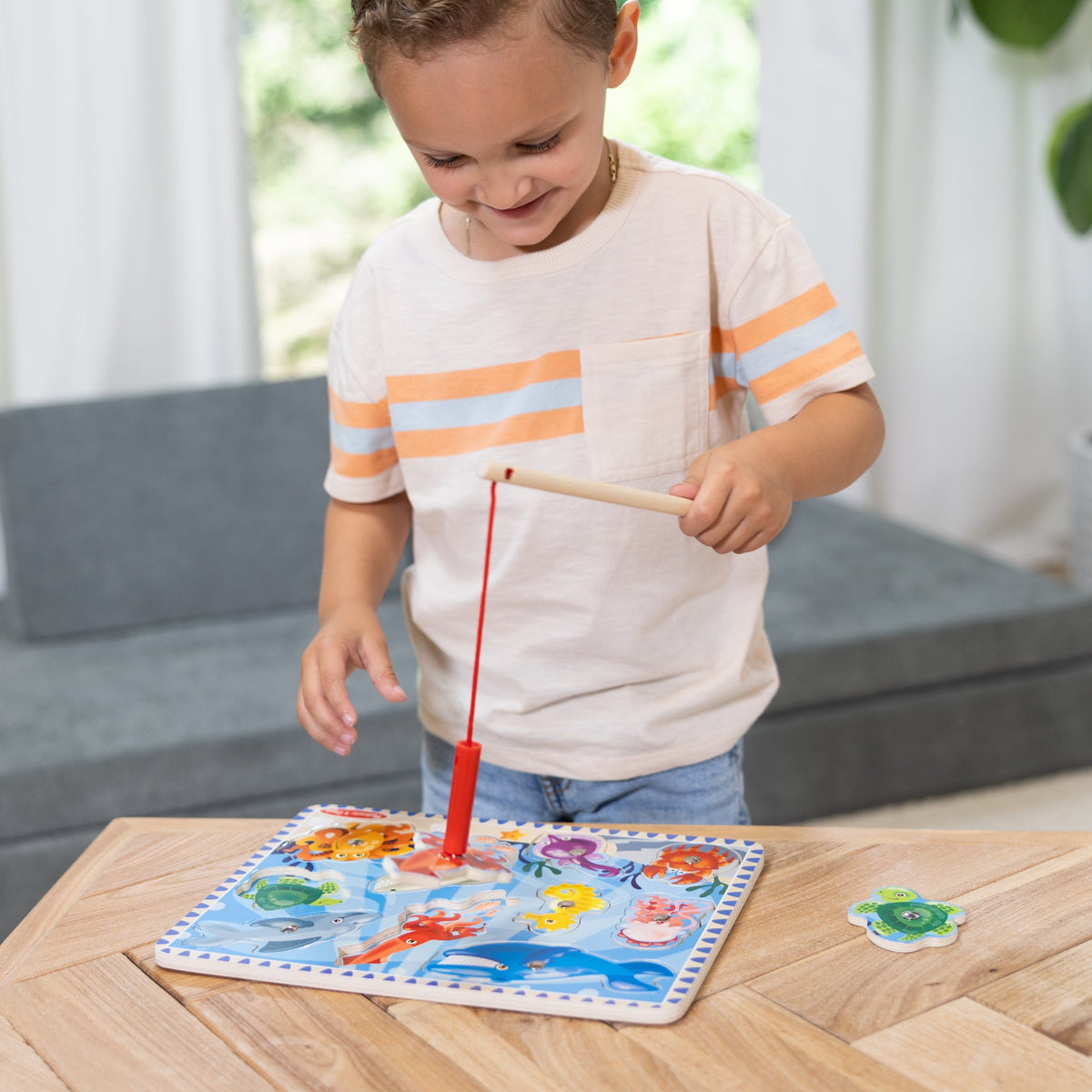 Educational Fishing Magnetic Puzzle Game - 10 Pieces
