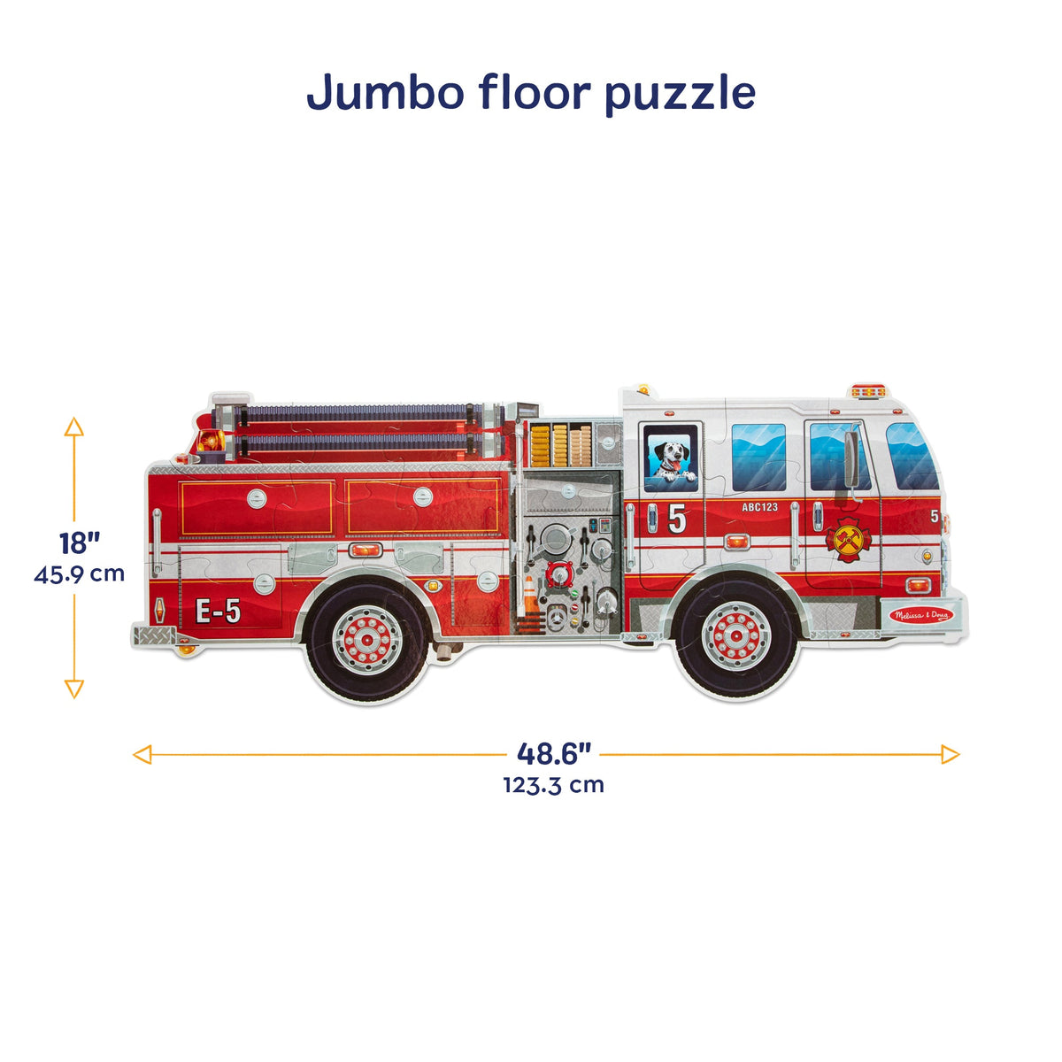 Educational Giant Fire Truck Floor Puzzle - 24 Pieces