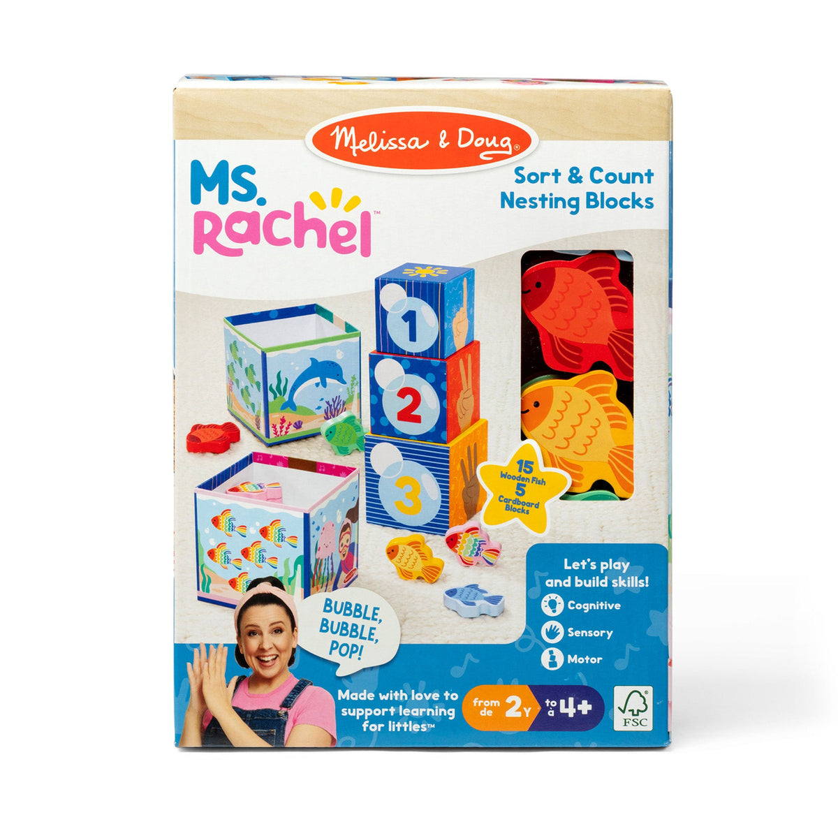 Educational Ms. Rachel Sort & Count Nesting Blocks