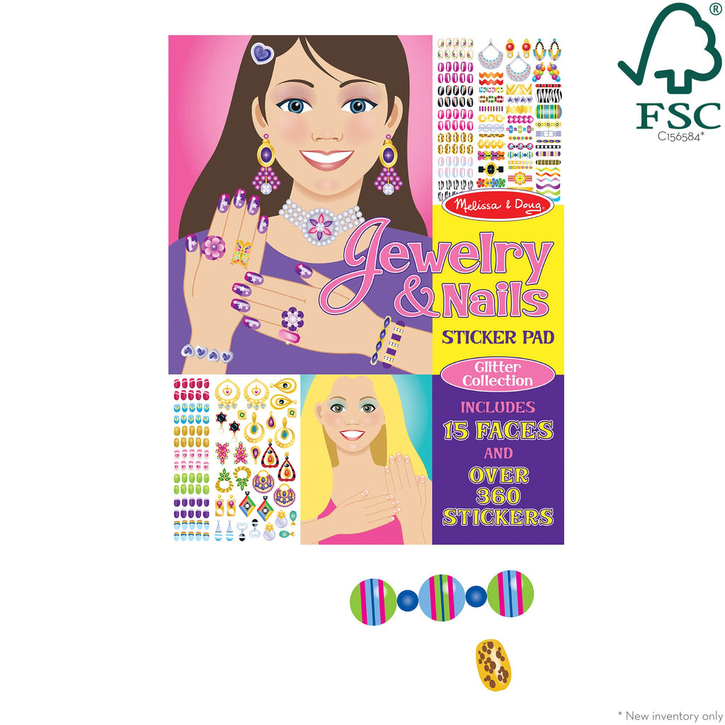 Educational Sticker Pad - Jewelry & Nails Glitter Collection