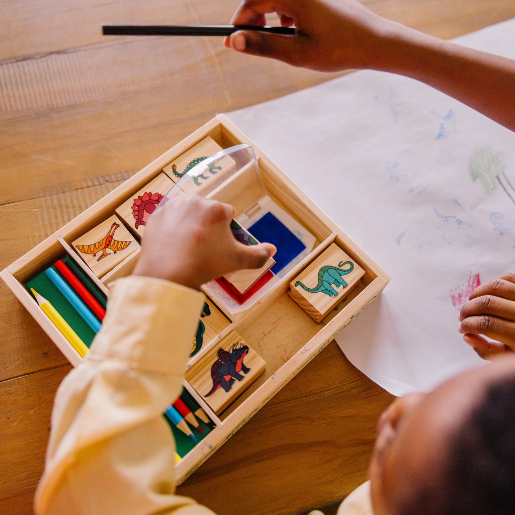 Educational Wooden Stamp Set - Dinosaurs