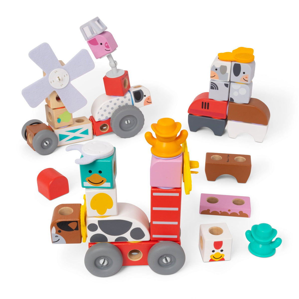 Educational Blockables Play Sets Farm and Farm Friends 2-Pack Bundle
